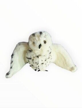 Folkmanis Puppets White Spotted Owl Plush Toy Turning Head